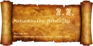 Matuskovics Mihály névjegykártya